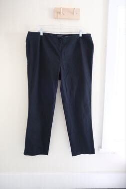 Lafayette 148 New York Capri Lexington Pant Sz 14 Navy Slacks Business Work